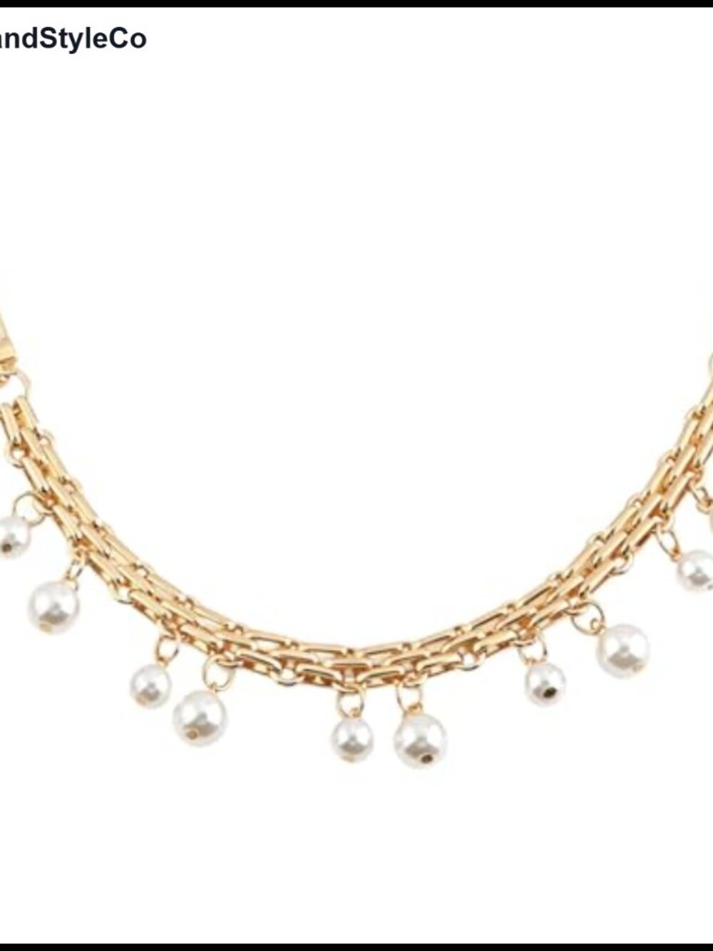 Gold Plated Chain Pearl Bag Charm Purse Extender Strap for Handbags